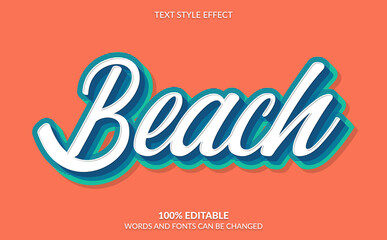 Editable Text Effect, Stylish Beach Text Style