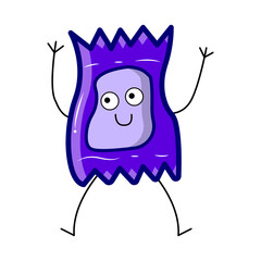 illustration vector of snack cartoon character. isolated on white background.