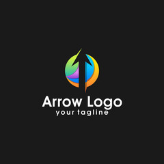 Arrow logo template. Abstract business logo icon design template