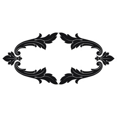 Vintage Ornament Element in baroque style with filigree and floral engrave the best situated for create frame, border, banner. It's hand drawn foliage swirl like victorian or damask design arabesque.