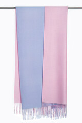 Cashmere two-tone scarf, stole with  fringe on  hanger.