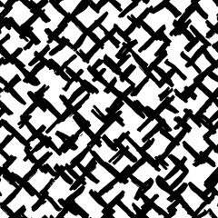 Seamless pattern black lines chalk grid reticle design, abstract simple scandinavian style background grunge texture. trend of the season. Can be used for Gift wrap fabrics, wallpapers. Vector