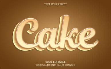 Editable Text Effect, Cake Text Style