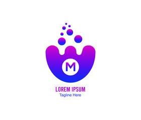 Unique Liquid Logo with letter M logo for company