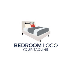 Bed logo template. Bed logo vector