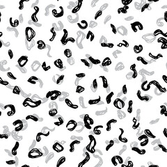 Seamless pattern black white gray leopard panther fur design, abstract simple lines scandinavian background grunge texture. trend of the season. Can be used for Gift wrap fabrics, wallpapers. Vector