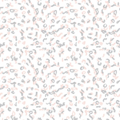 Seamless pattern pink gray white leopard panther design, abstract simple lines scandinavian style background grunge texture. trend of the season. Can be used for Gift wrap fabrics, wallpapers. Vector