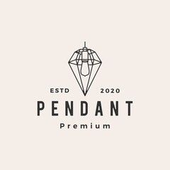 industrial pendant hanging light interior hipster vintage logo vector icon illustration © gaga vastard