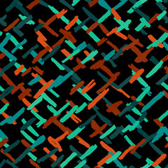 Seamless pattern black green brown lines grid reticle design, abstract simple scandinavian style background grunge texture. trend of the season. Can be used for Gift wrap fabrics, wallpapers. Vector