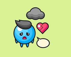 Gum ball cartoon is broken heart