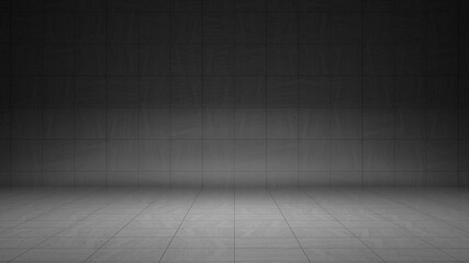 Empty gray concrete room with abstrack wall