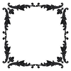 Vintage Ornament Element in baroque style with filigree and floral engrave the best situated for create frame, border, banner. It's hand drawn foliage swirl like victorian or damask design arabesque.