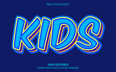 Editable Text Effect, Kids Text Style