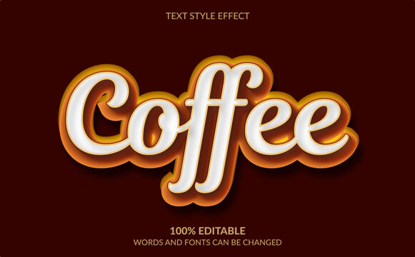 Editable Text Effect, Coffee Text Style