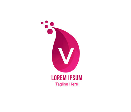vector illustration of an Red Liquid Logo Letter V design
