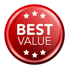 Best Value Button. Round glossy Online Shopping Badge.