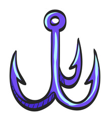Color Sketch Icon Fishing hook