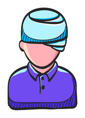 Color Sketch Icon Injured head