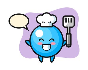 Gum ball chef cartoon is cooking