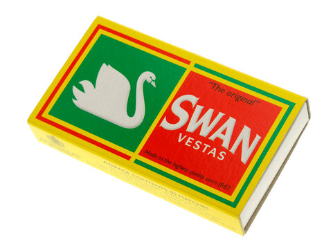 London, England - February 20, 2009: Box of Swan Vesta Matches, Strike anywhere matches, first launched in 1883.