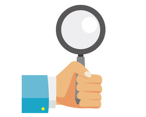 虫眼鏡を手に持ったベクターイラスト　ルーペのアイコン　