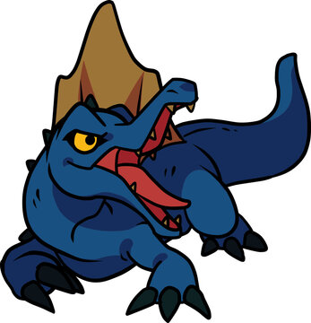 blue cartoon dinosaur with open mouth clip art preview