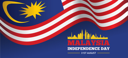 Malaysia Independence day banner. Vector