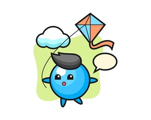 Gum ball cartoon is playing kite