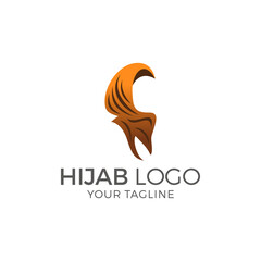 Obraz premium Muslim female in hijab , logo design, vector illustration