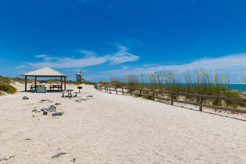 Daytona beach Florida white sand and picnic aria