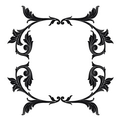 Vintage Ornament Element in baroque style with filigree and floral engrave the best situated for create frame, border, banner. It's hand drawn foliage swirl like victorian or damask design arabesque.