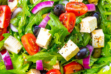 Greek salad with sheep's cheese a delicious classic.