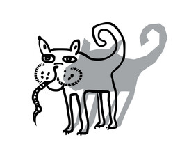 Funny cat cartoon vector illustration