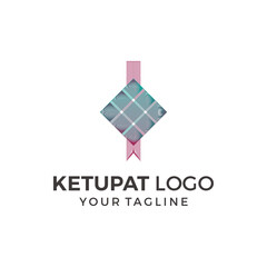 Ketupat logo icon flat design vector template