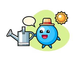 Fototapeta premium Gum ball cartoon holding watering can
