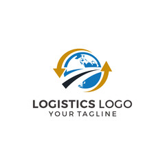 Fototapeta premium Logistic company vector logo. Arrow icon. Delivery icon. Arrow icon. Arrow vector. Delivery service logo. Web, Digital, Speed, Marketing, Network icon.