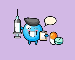 Gum ball cartoon as a doctor