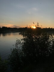 sunset over the river