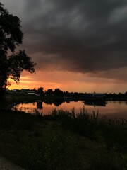 sunset over the river