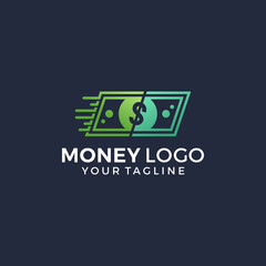 fast money logo combination. Fast pay symbol or icon. Unique cash and digital logotype design template.