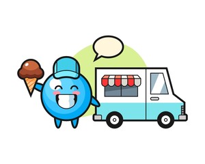 Gum ball cartoon with ice cream truck