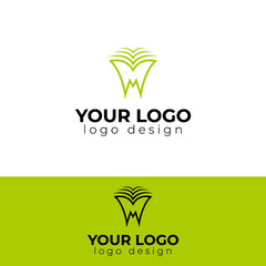 M and book logo design modern and minimal logotype vector template