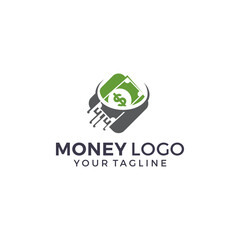 fast money logo combination. Fast pay symbol or icon. Unique cash and digital logotype design template.