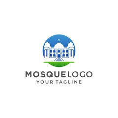 Mosque Logo Template Design Vector, Emblem, Concept Design, Creative Symbol, Icon
