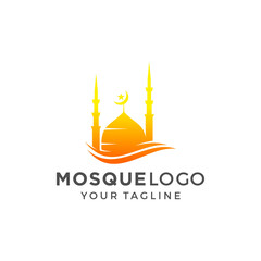 Mosque Logo Template Design Vector, Emblem, Concept Design, Creative Symbol, Icon
