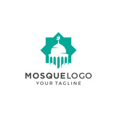 Mosque Logo Template Design Vector, Emblem, Concept Design, Creative Symbol, Icon
