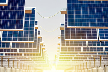 Connect the wires between the solar photovoltaic panels