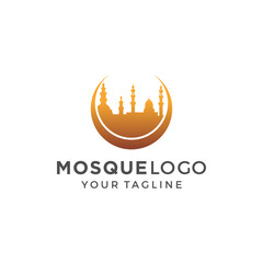 Mosque Logo Template Design Vector, Emblem, Concept Design, Creative Symbol, Icon
