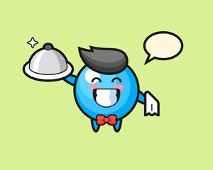 Gum ball cartoon as a waiters
