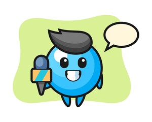 Gum ball cartoon as a news reporter